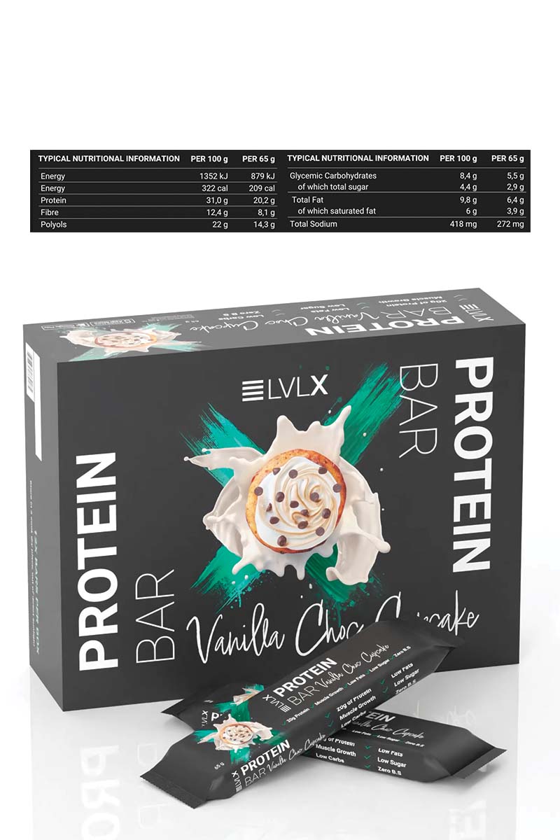 LVLX Protein Bar - Vanilla Choc Cupcake